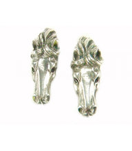 Load image into Gallery viewer, Silver Steed 3D Horse Head Studs 2