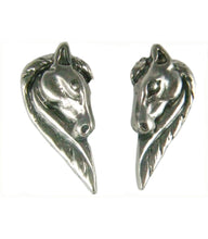 Load image into Gallery viewer, Silver Steed Long maned Horse Head Studs