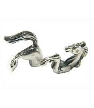 Load image into Gallery viewer, Silver Steed Front and Hind Horse Studs Earrings