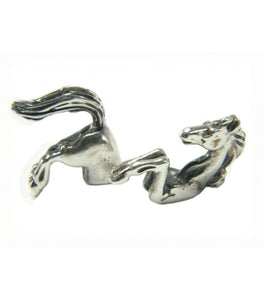 Silver Steed Front and Hind Horse Studs Earrings