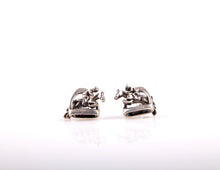 Load image into Gallery viewer, Silver Steed 3D Jump over the Stirrup Stud Earrings