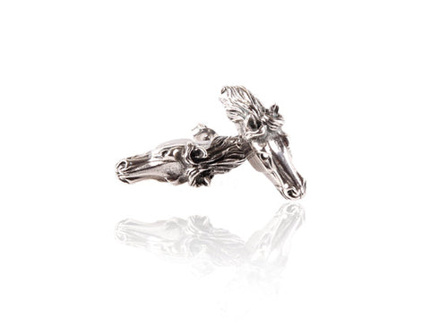 Silver Steed 3D Horse Head Studs 2