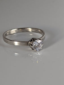 Silver Steed Delicate , unique silver zirconia ring