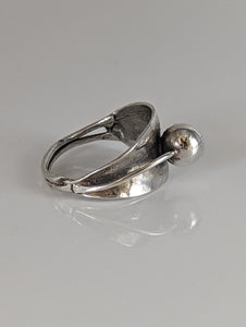 Silver Steed One Round Bud Ring