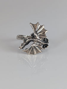 Silver Steed Fantasy Dragon Ring