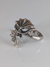 Load image into Gallery viewer, Silver Steed Fantasy Dragon Ring
