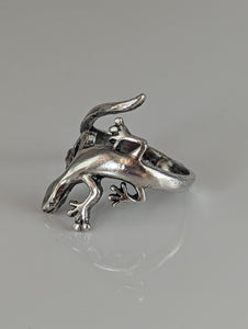 Silver Steed Lizard Ring