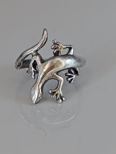 Silver Steed Lizard Ring