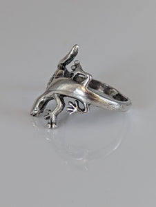 Silver Steed Lizard Ring