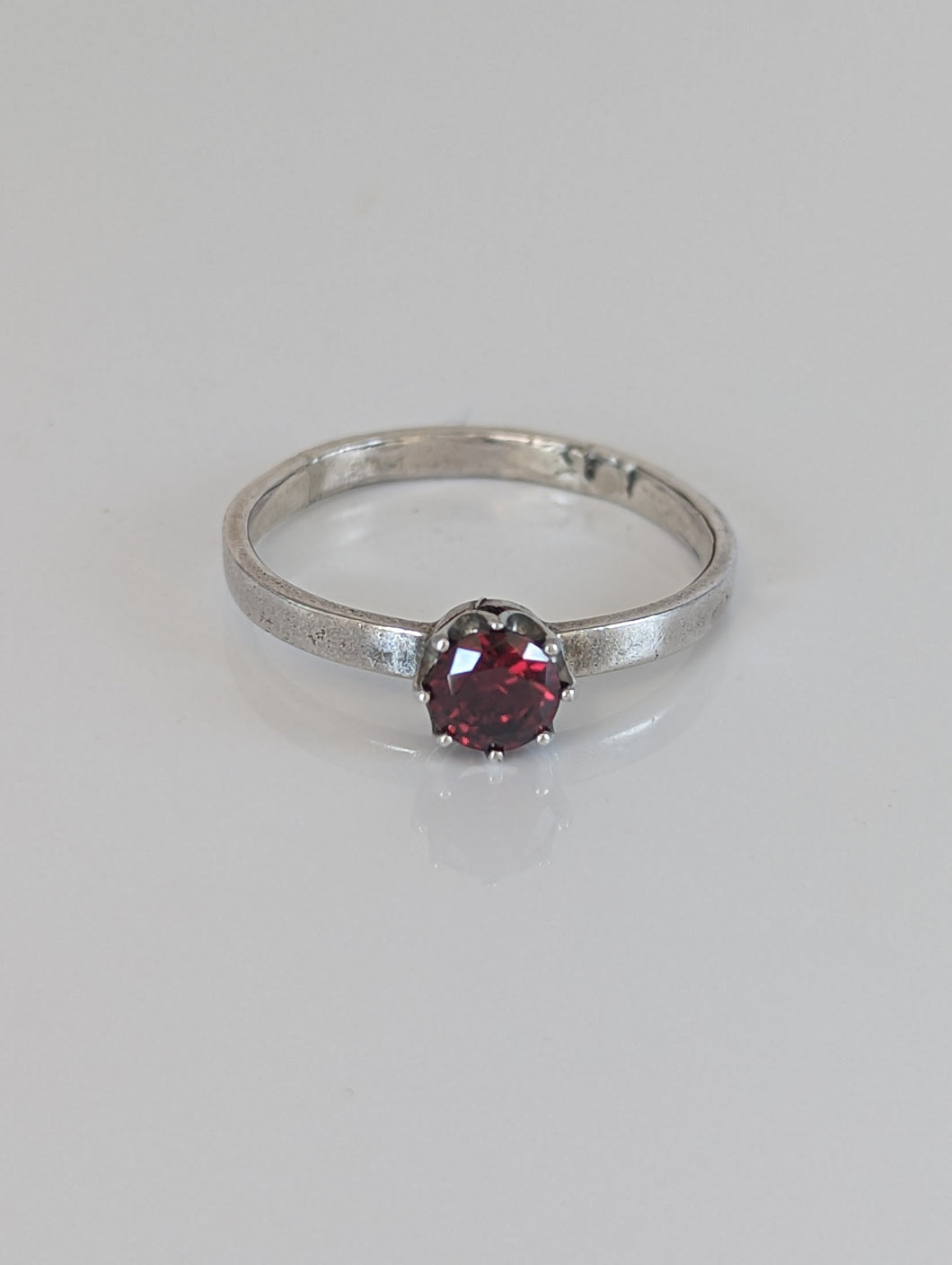Silver Steed Silver Ruby Zirconia Ring
