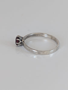 Silver Steed Silver Ruby Zirconia Ring
