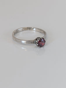 Silver Steed Silver Ruby Zirconia Ring