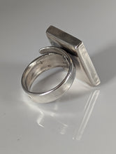 Load image into Gallery viewer, Silver Steed Large Unique Rose in a Frame Silver Ring