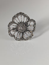 Load image into Gallery viewer, Silver Steed Large Unique Flower Handmade Silver Ring