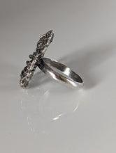 Load image into Gallery viewer, Silver Steed Large Unique Flower Handmade Silver Ring