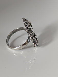 Silver Steed Large Unique Flower Handmade Silver Ring