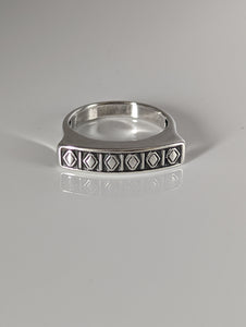 Silver Steed Greek Theme Ring