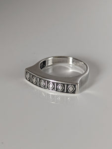 Silver Steed Greek Theme Ring