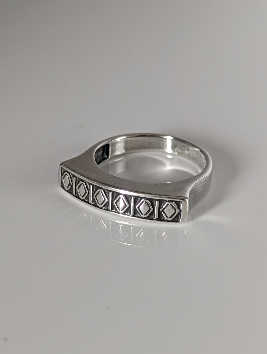 Silver Steed Greek Theme Ring