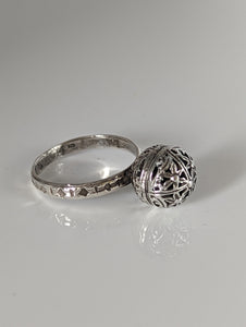 Silver Steed Large Unique Ball Handmade Silver Ring