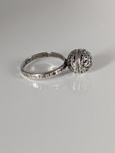 Silver Steed Large Unique Ball Handmade Silver Ring