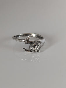 Silver Steed Jumping Cat Silver Ring