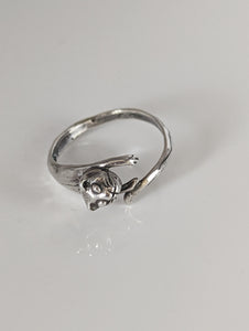 Silver Steed Jumping Cat Silver Ring
