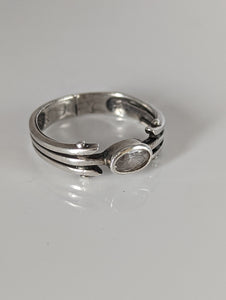 Silver Steed Silver Zirconia Antique Ring