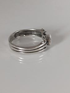 Silver Steed Silver Zirconia Antique Ring