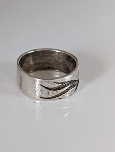 Silver Steed Flames Ring