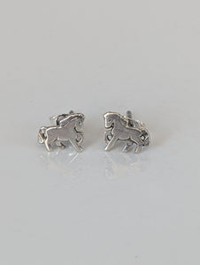 Silver Steed Small Silver Horse Studs