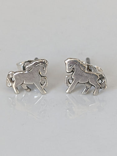 Silver Steed Small Silver Horse Studs