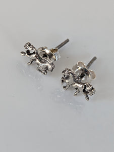 Silver Steed Detail Small Silver Horse Studs