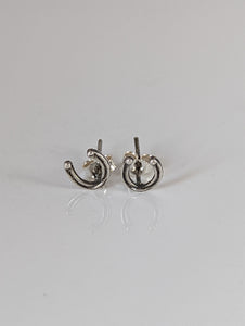 Silver Steed Small Horseshoe Stud Earrings 1