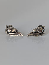 Load image into Gallery viewer, Silver Steed Long maned Horse Head Studs