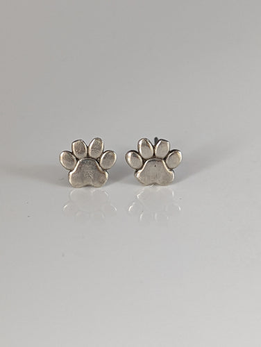 Silver Steed Silver Dog Paws 2 Stud Earrings