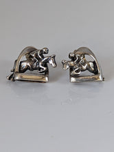 Load image into Gallery viewer, Silver Steed 3D Jump over the Stirrup Stud Earrings