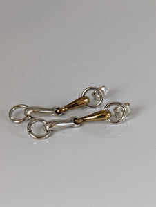 Silver Steed Snaffle Bit Stud Earrings