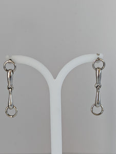 Silver Steed Snaffle Bit Stud Earrings