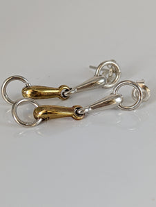 Silver Steed Snaffle Bit Stud Earrings