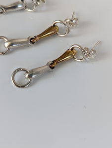 Silver Steed Snaffle Bit Stud Earrings