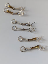 Load image into Gallery viewer, Silver Steed Snaffle Bit Stud Earrings