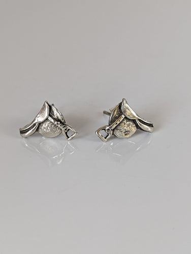 Silver Steed Silver Saddle Stud Earrings