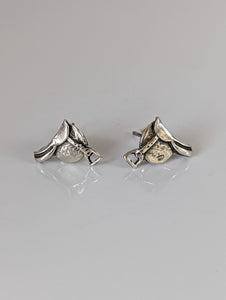 Silver Steed Silver Saddle Stud Earrings
