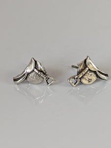 Silver Steed Silver Saddle Stud Earrings