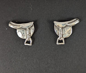 Silver Steed Silver Saddle Stud Earrings