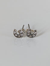 Load image into Gallery viewer, Silver Steed Horse Shoe Zirconnia Stud Earrings