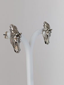 Silver Steed 3D Horse Head Studs 2