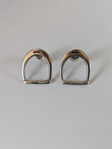 Silver Steed Stirrup Stud Earrings