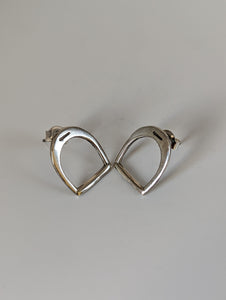 Silver Steed Stirrup Stud Earrings